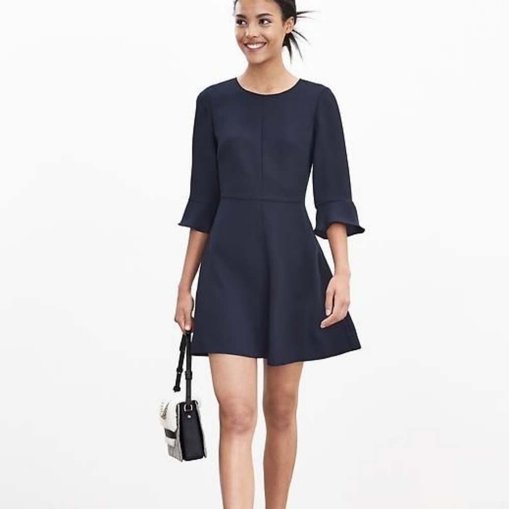 Banana Republe Flutter Ruffle Sleeve dress